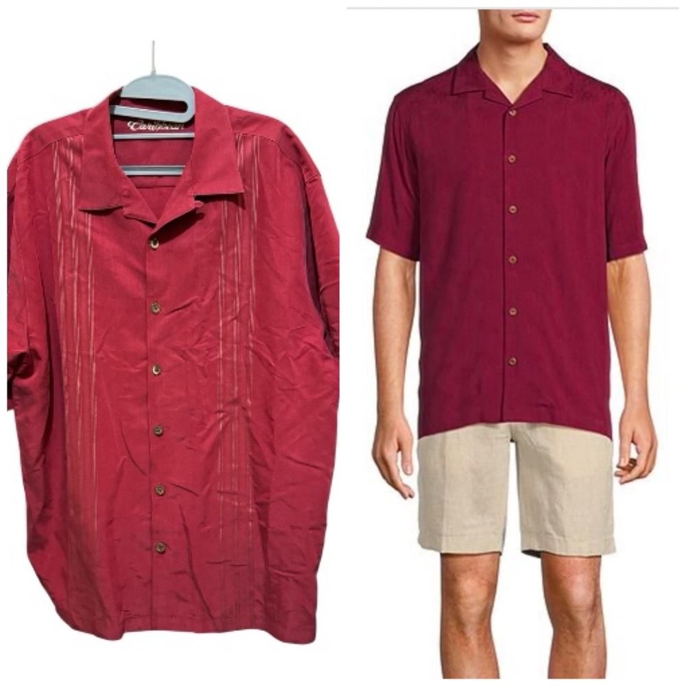 Caribbean Camp Shirt Red XXL